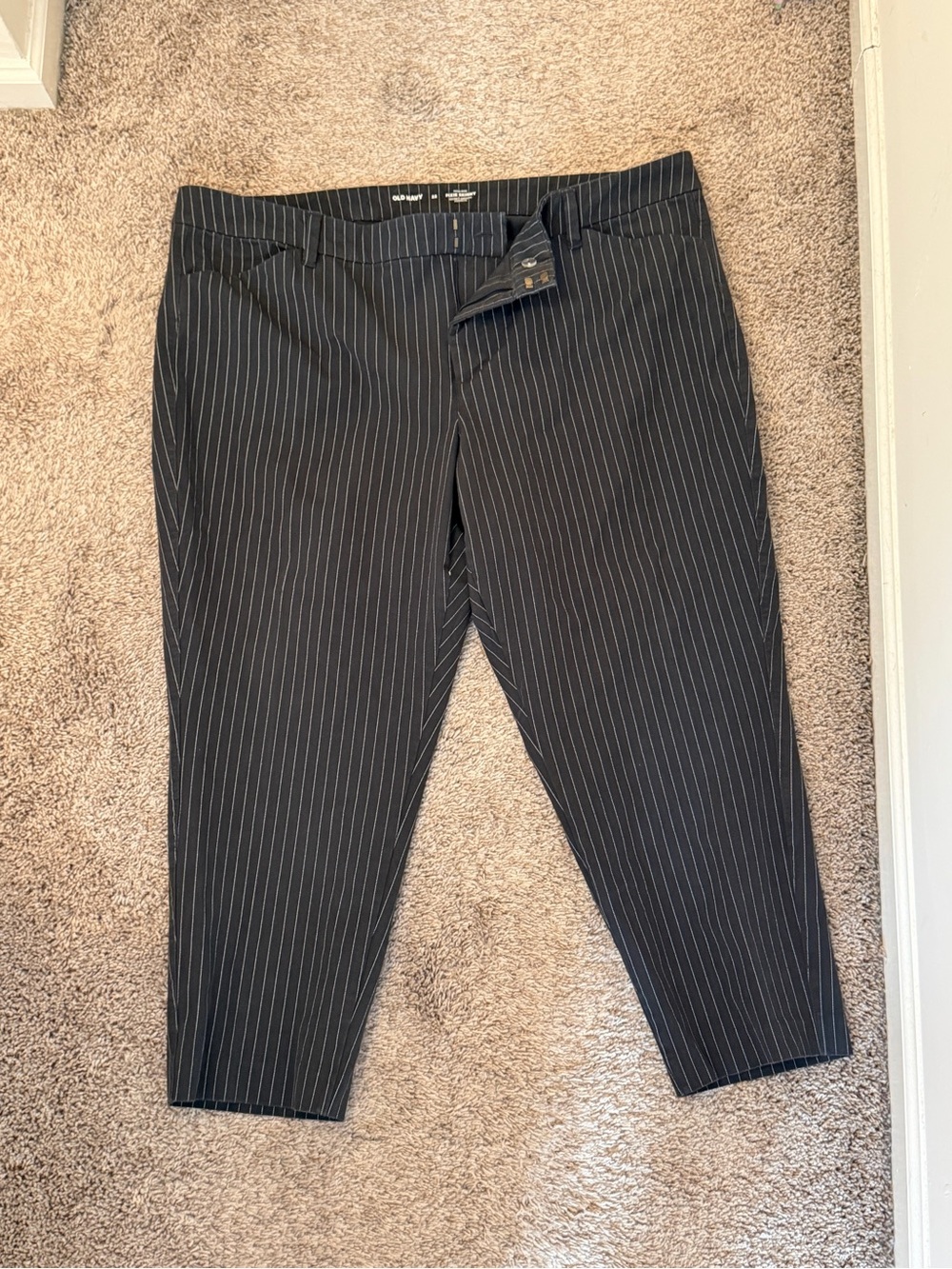 Old Navy Black Pinstripe Dress Pants